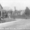 <p>Early postcard of Fort Slocum&#39;s Rodman Gun Monument looking east from near the Passenger Dock, circa 1910.</p>